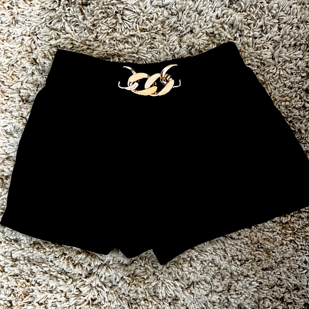Black shorts with embellished belt